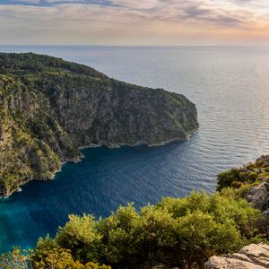 Превью обои мыс, море, скала, природа
