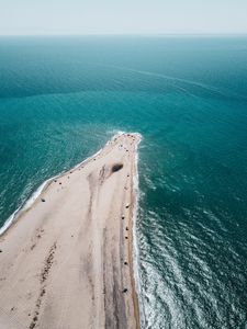 Превью обои мыс, пляж, море, вода, песок