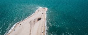 Превью обои мыс, пляж, море, вода, песок