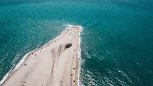 Превью обои мыс, пляж, море, вода, песок