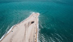 Превью обои мыс, пляж, море, вода, песок