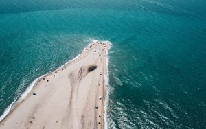Превью обои мыс, пляж, море, вода, песок