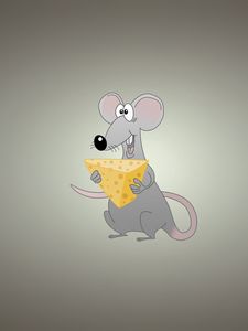 Превью обои мышь, фон, сыр, зверек