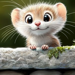 Превью обои мышонок, милый, арт, улыбка, позитив, лапки