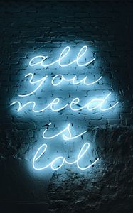 Превью обои надпись, неон, подсветка, стена, слова
