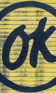 Превью обои надпись, ok, стена