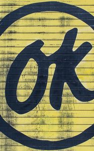 Превью обои надпись, ok, стена