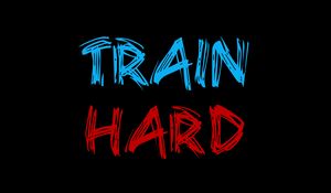 Превью обои надпись, тренировки, спорт, мотивация, train hard