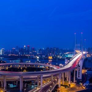 Превью обои nanpu bridge, река, huangpu, шанхай