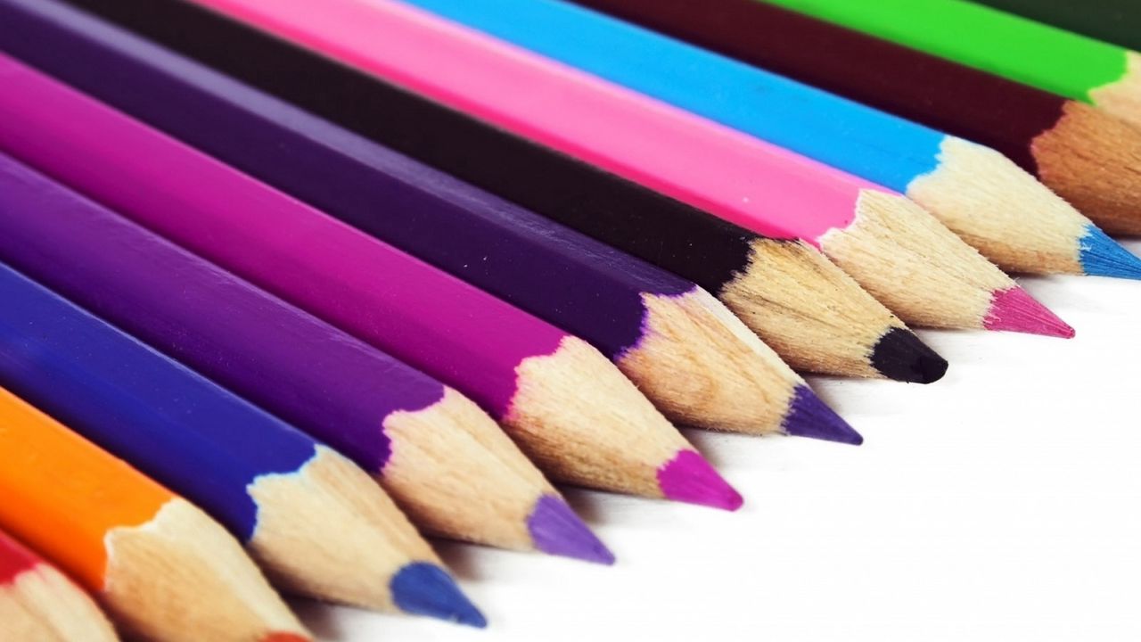Обои настроения, карандаши, цветные