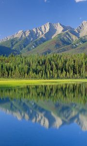 Превью обои национальный парк, канада, британская колумбия, озеро, горы, деревья, dog lake