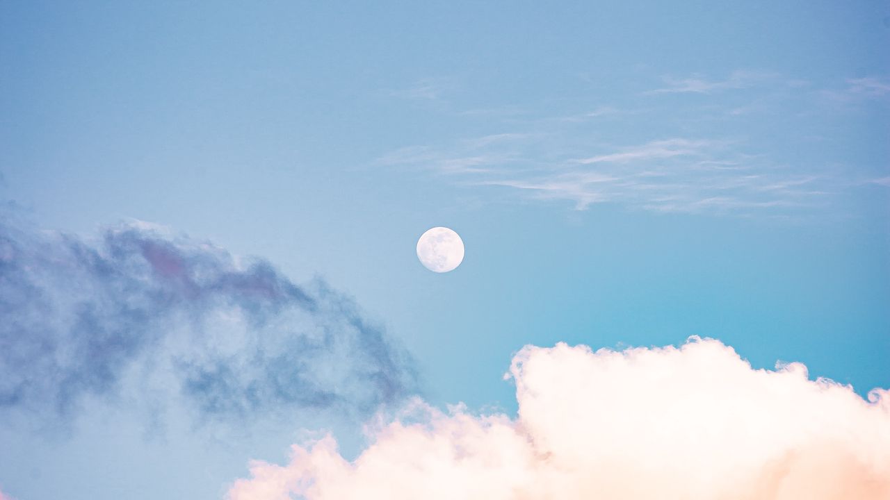 Обои небо, облака, луна