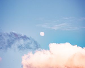 Превью обои небо, облака, луна