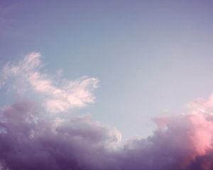 Превью обои небо, облака, розовый