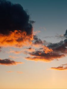 Превью обои небо, облака, закат, вечер