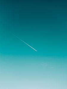 Превью обои небо, след, самолет, минимализм