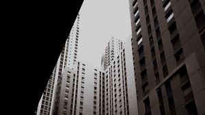 Превью обои небоскреб, архитектура, город, темный