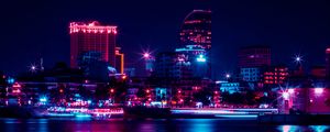 Превью обои небоскреб, архитектура, здания, город, ночь