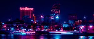 Превью обои небоскреб, архитектура, здания, город, ночь