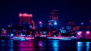 Превью обои небоскреб, архитектура, здания, город, ночь