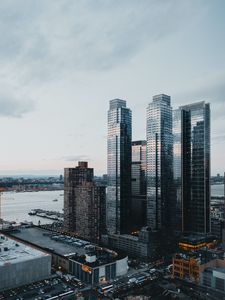 Превью обои небоскреб, здание, город, дороги