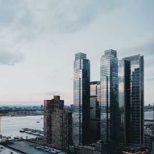 Превью обои небоскреб, здание, город, дороги
