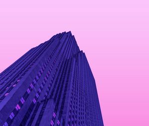 Превью обои небоскреб, здание, минимализм, архитектура, фиолетовый