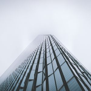 Превью обои небоскреб, здание, туман
