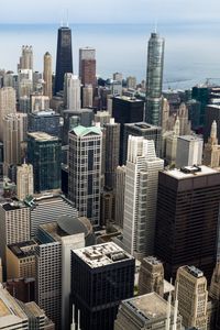 Превью обои небоскребы, башни, город, вид