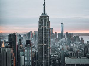 Превью обои небоскребы, город, вид сверху, здания, архитектура, нью-йорк