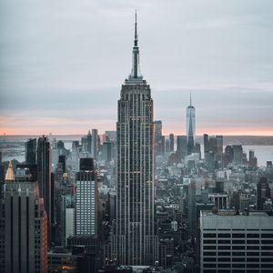 Превью обои небоскребы, город, вид сверху, здания, архитектура, нью-йорк