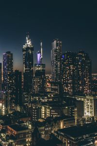 Превью обои небоскребы, ночь, здания, архитектура, небо