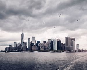 Превью обои небоскребы, панорама, мегаполис, нью-йорк, сша