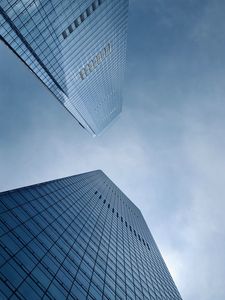 Превью обои небоскребы, вид снизу, здание, небо