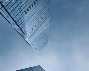Превью обои небоскребы, вид снизу, здание, небо