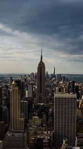 Превью обои небоскребы, вид сверху, архитектура, здания, манхэттен, нью-йорк, сша