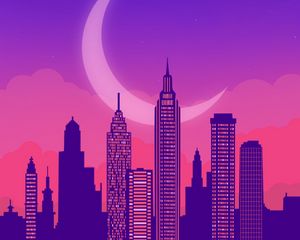 Превью обои небоскребы, здания, архитектура, город, арт