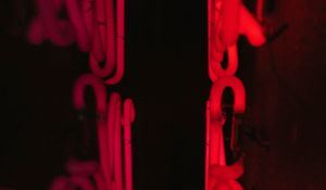 Превью обои неон, буквы, свечение, черный, красный