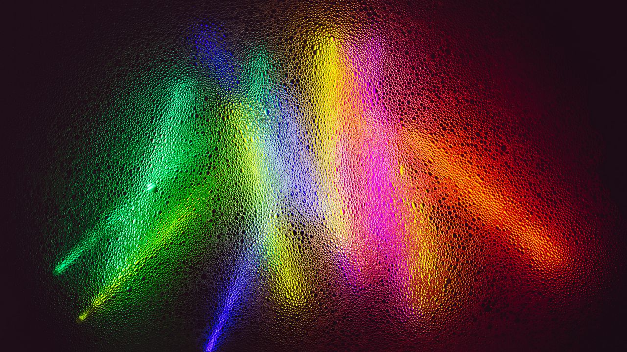 Обои неон, свет, пузыри, поверхность, разноцветный