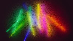 Превью обои неон, свет, пузыри, поверхность, разноцветный