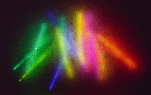 Превью обои неон, свет, пузыри, поверхность, разноцветный