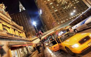 Превью обои new york, нью-йорк, движение, автомобили, улица, hdr