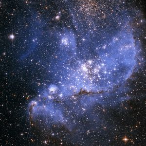 Превью обои ngc 346, туманность, звезды, галактика, сияние