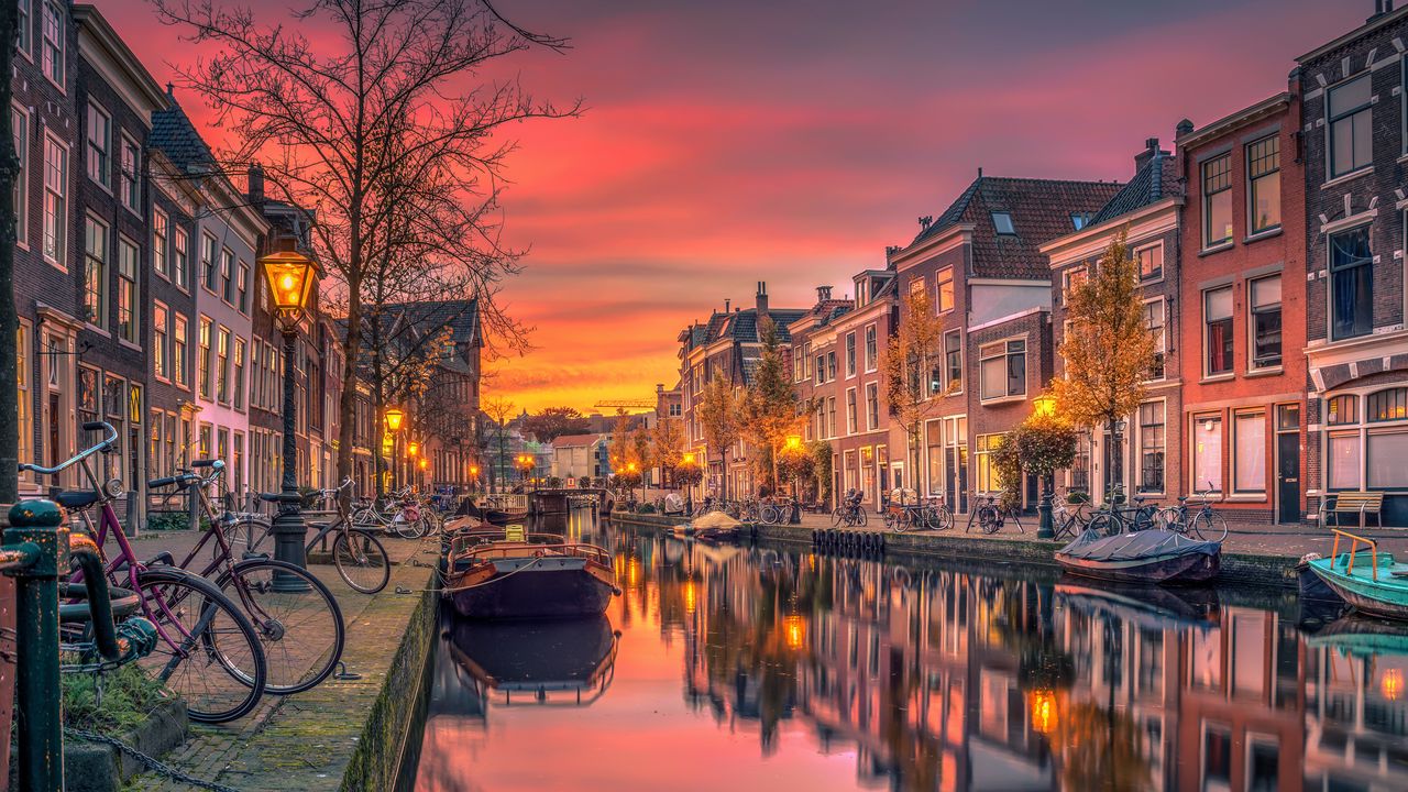 Обои нидерланды, голландия, канал, река, здания