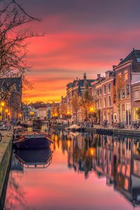 Превью обои нидерланды, голландия, канал, река, здания