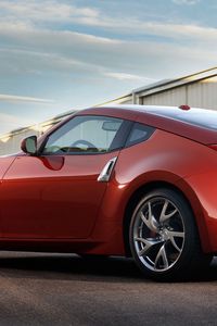 Превью обои nissan, 350z, красный, вид сбоку