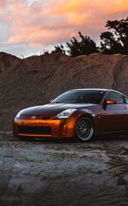 Превью обои nissan 350z, nissan, спорткар, автомобиль, вид сбоку