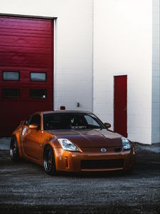 Превью обои nissan 350z, nissan, спорткар, автомобиль, вид спереди