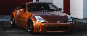 Превью обои nissan 350z, nissan, спорткар, автомобиль, вид спереди