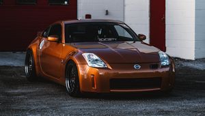 Превью обои nissan 350z, nissan, спорткар, автомобиль, вид спереди